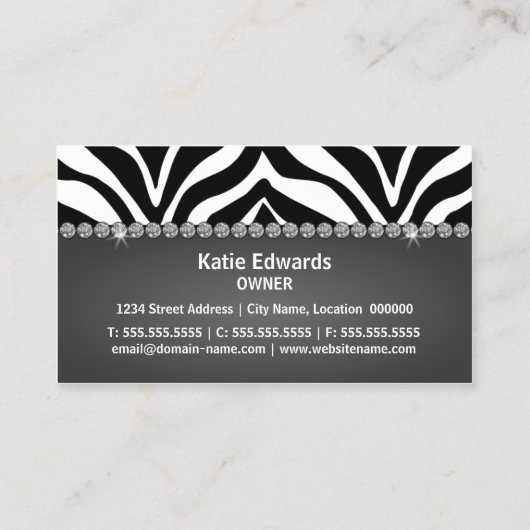 Carte De Visite Accessoire et bijoux de mode (Dos)