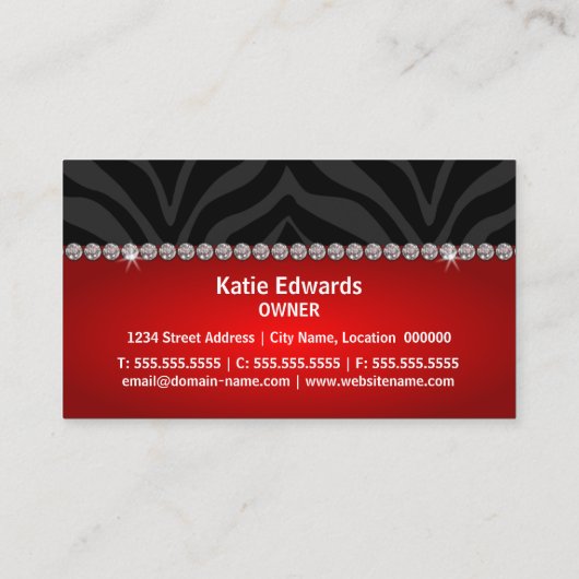 Carte De Visite Accessoire et bijoux de mode (Dos)