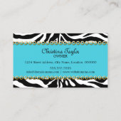 Carte De Visite Accessoire et bijoux de mode chic de zèbre (Dos)