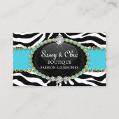 Carte De Visite Accessoire et bijoux de mode chic de zèbre (Devant)