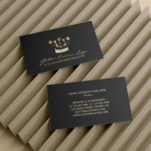 Carte De Visite Accessoires Crown Gold Sparkle