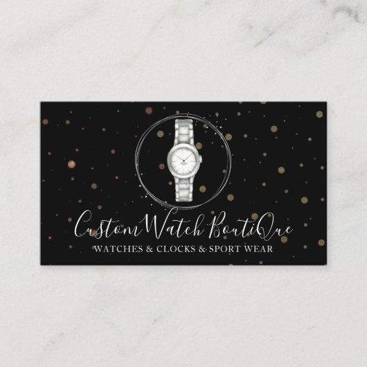 Carte De Visite Accessoires noirs Montre unique (Devant)