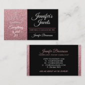 Carte De Visite Accessoires pour bijoux en or Rose Sparkle (Devant / Derrière)
