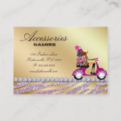 Carte De Visite Accessoires Zebra Bijoux à poche or rose étincelle (Dos)