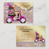 Carte De Visite Accessoires Zebra Bijoux à poche or rose étincelle (Devant / Derrière)