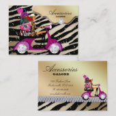 Carte De Visite Accessoires Zebra Bijoux en or Éperche noire (Devant / Derrière)