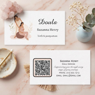 Carte De Visite Accompagnante de naissance post-partum floral rose