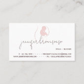 Carte De Visite Accompagnante de naissance unique blanche enceinte (Dos)