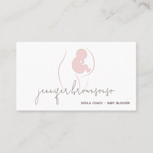 Carte De Visite Accompagnante de naissance unique blanche enceinte