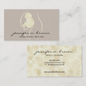 Carte De Visite Accompagnateur de naissance Doula Bébé enceinte Or (Devant / Derrière)