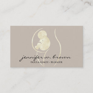 Carte De Visite Accompagnateur de naissance Doula Bébé enceinte Or