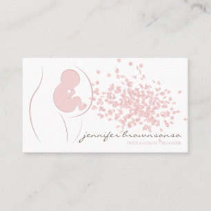 Carte De Visite Accompagnatrice de naissance Coach Grossesse Rose