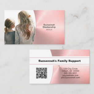 Carte De Visite Accompagnement familial et code QR de Doula de pho