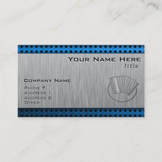 Carte De Visite Accordéon balayé de métal-regard (Devant)