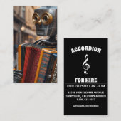 Carte De Visite accordéon jouant robot (Devant / Derrière)