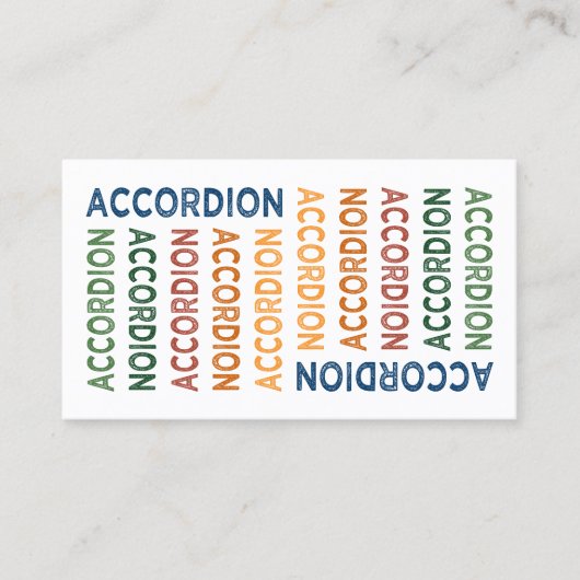Carte De Visite Accordion mignon coloré (Devant)