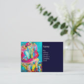 Carte De Visite ACCORDION PLAYER DANS LA NUIT, bleu (Debout devant)