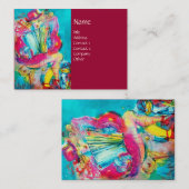 Carte De Visite ACCORDION PLAYER DANS LA NUIT, rouge (Devant / Derrière)