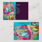 Carte De Visite ACCORDION PLAYER DANS LA NUIT, violet (Devant / Derrière)