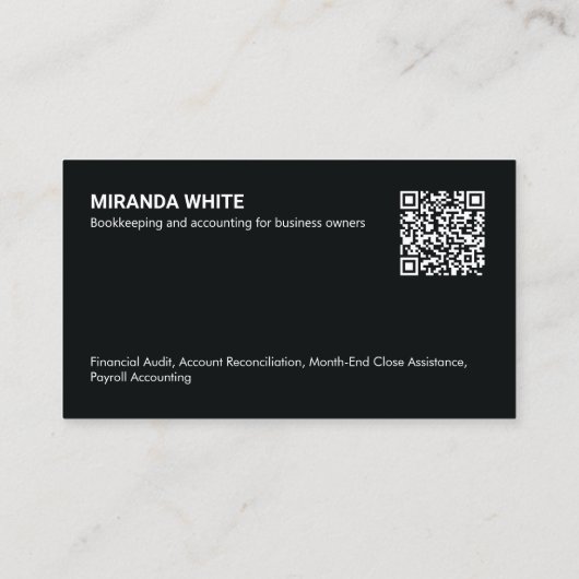 Carte De Visite Accountant Bookkeeper QR Code (Dos)