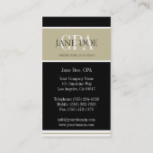 Carte De Visite Accountant/CPA Tan/frontières blanches/noires (Dos)