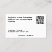 Carte De Visite Accounting Bookkeeping QR (Dos)