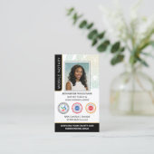 Carte De Visite Accréditation Notaire Photo publique QR Code noir (Debout devant)