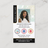 Carte De Visite Accréditation Notaire Photo publique QR Code noir (Devant)