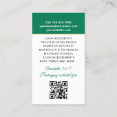 Carte De Visite Accréditation Notaire Public Photo Code QR Vert (Dos)