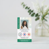 Carte De Visite Accréditation Notaire Public Photo Code QR Vert (Debout devant)