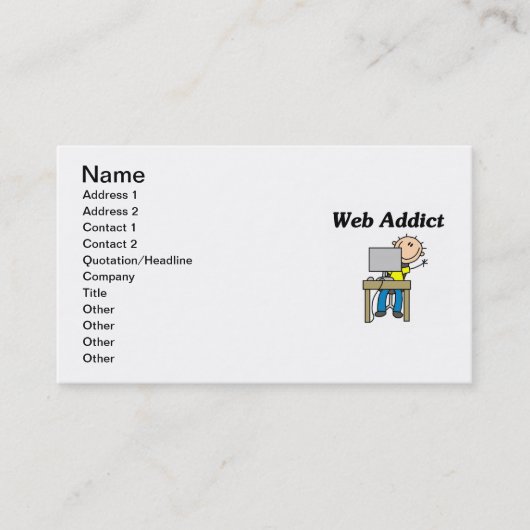 Carte De Visite Accro du Web (Devant)