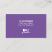 Carte De Visite Accroche de maquillage Élégant oeil de rose violet (Dos)