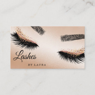 Carte De Visite Accroche de maquillage Rose Gold Mascara Brows