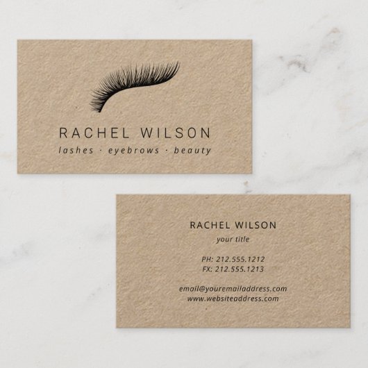 Carte De Visite Accroche d'un kraft rustique (Devant / Derrière)