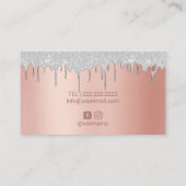 Carte De Visite Accroche-maquillage Rose d'or à goutte d'argent (Dos)