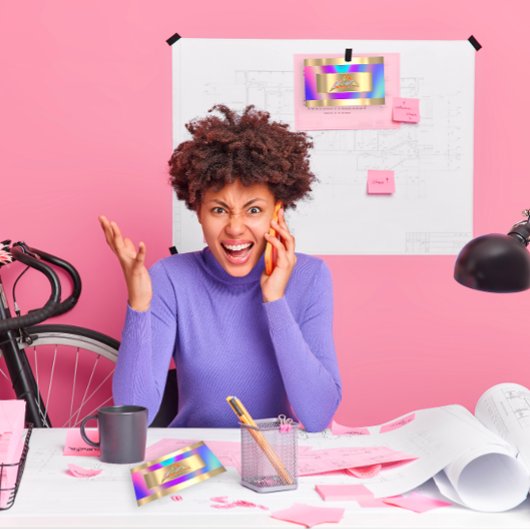 Carte De Visite Accueil Agence immobilière Code QR Logo Holographe