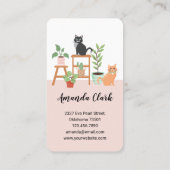 Carte De Visite Accueil Animaux de compagnie assis Loveable Happy (Dos)