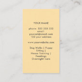 Carte De Visite Accueil Animaux de compagnie assis mignonne Happy  (Dos)