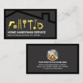 Carte De Visite Accueil Bâtiment Toit Handyman Cadre (Devant / Derrière)
