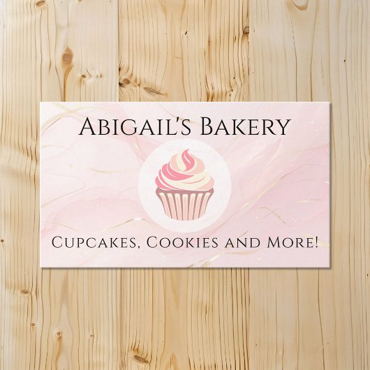 Carte De Visite Accueil Boulangerie Cupcake Pink Frosting Baking