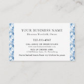 Carte De Visite Accueil Boulangerie Dusty Blue Check Motif (Dos)