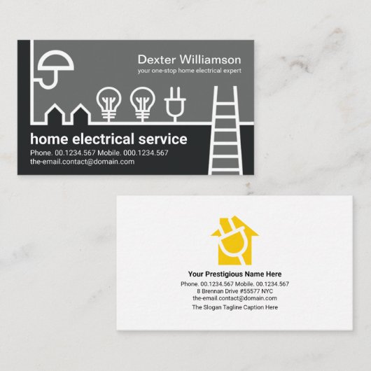 Carte De Visite Accueil Créatif Câblage électrique Frontière Élect (Devant / Derrière)