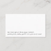 Carte De Visite Accueil de lavage de l'alimentation du collaborate (Dos)