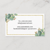 Carte De Visite Accueil & Design d'intérieur Botanique moderne (Dos)