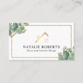 Carte De Visite Accueil & Design d'intérieur Botanique moderne (Devant)