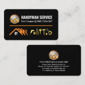 Carte De Visite Accueil Gold Handyman Outils Signalisation (Devant / Derrière)