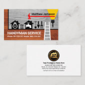 Carte De Visite Accueil Handyman Outils Bordure sur le bois (Devant / Derrière)