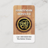 Carte De Visite Accueil Handyman Outils sur le bois (Devant)