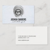 Carte De Visite Accueil Icône / Argent brossé / Mur texturé (Devant / Derrière)