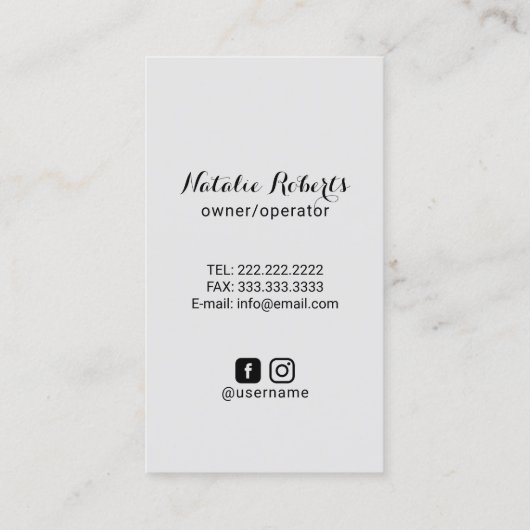 Carte De Visite Accueil Nettoyage en bleu clair Entretien Service (Dos)